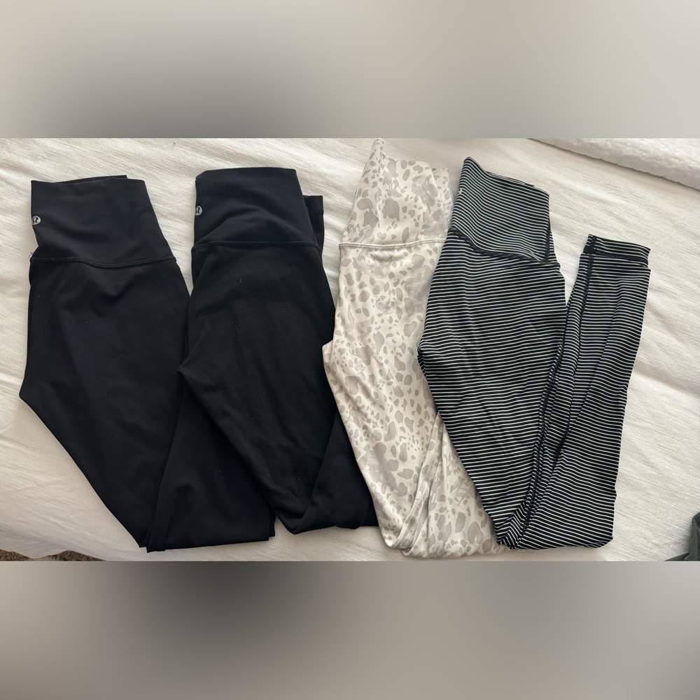 Size 4 LIKE NEW 28” Lululemon align lot. 4 pairs, lightly worn.